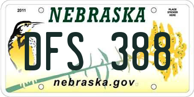 NE license plate DFS388