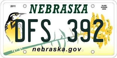 NE license plate DFS392