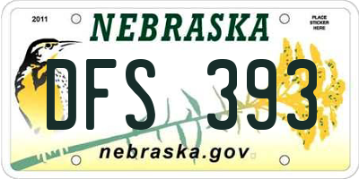 NE license plate DFS393