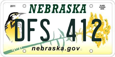 NE license plate DFS412
