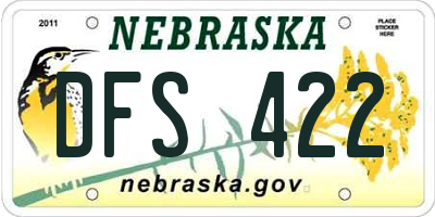 NE license plate DFS422