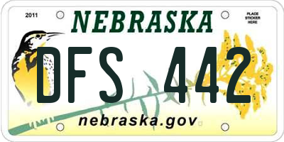 NE license plate DFS442