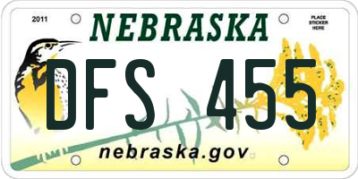 NE license plate DFS455