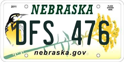NE license plate DFS476