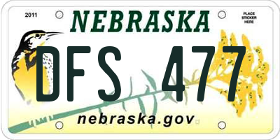 NE license plate DFS477