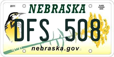 NE license plate DFS508