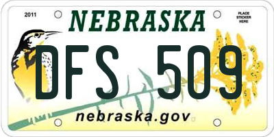 NE license plate DFS509