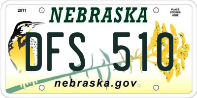 NE license plate DFS510