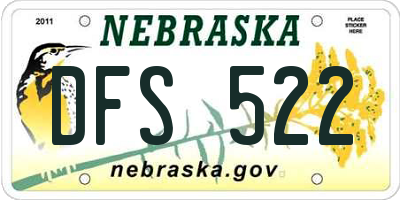 NE license plate DFS522