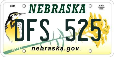 NE license plate DFS525