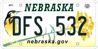 NE license plate DFS532
