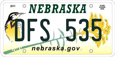 NE license plate DFS535