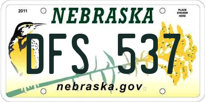 NE license plate DFS537
