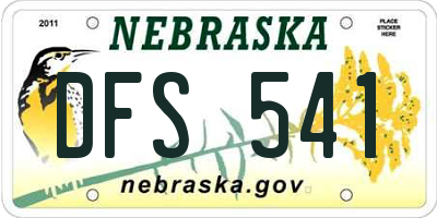 NE license plate DFS541