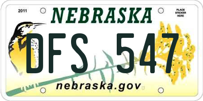 NE license plate DFS547