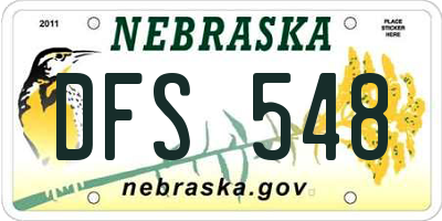 NE license plate DFS548
