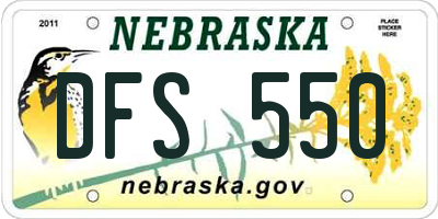 NE license plate DFS550