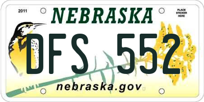 NE license plate DFS552