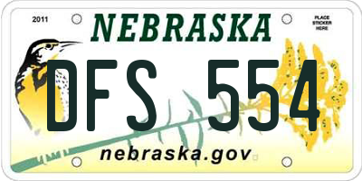 NE license plate DFS554