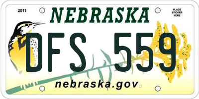 NE license plate DFS559