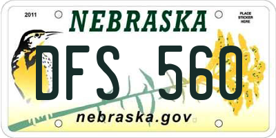 NE license plate DFS560