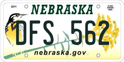 NE license plate DFS562