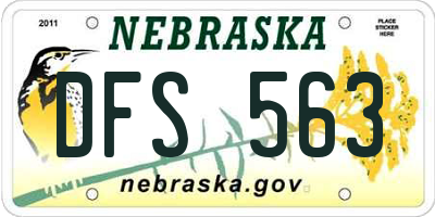 NE license plate DFS563