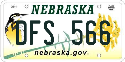 NE license plate DFS566