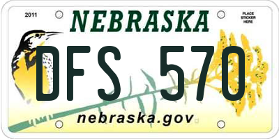 NE license plate DFS570
