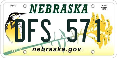 NE license plate DFS571