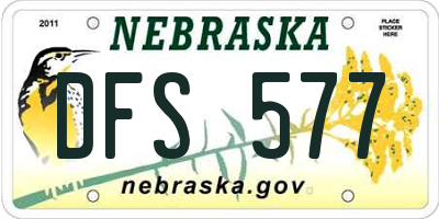 NE license plate DFS577