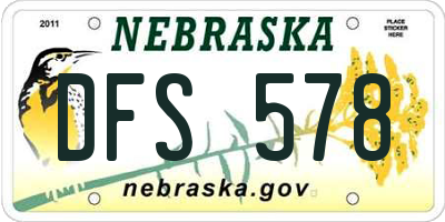 NE license plate DFS578
