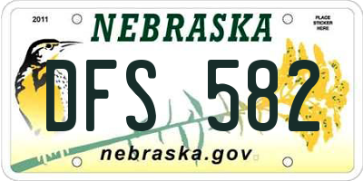 NE license plate DFS582