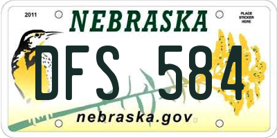 NE license plate DFS584