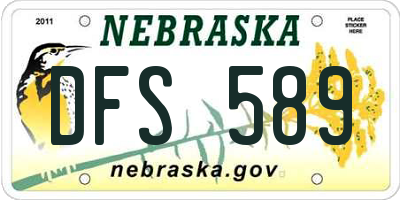 NE license plate DFS589