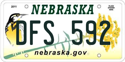 NE license plate DFS592