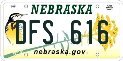 NE license plate DFS616