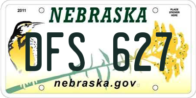 NE license plate DFS627