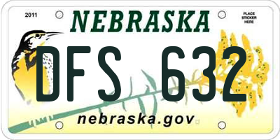 NE license plate DFS632
