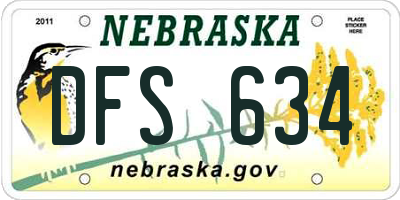 NE license plate DFS634