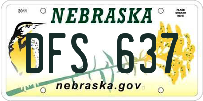 NE license plate DFS637