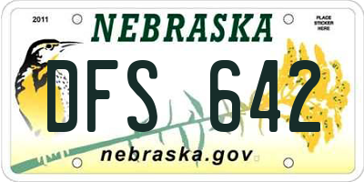 NE license plate DFS642