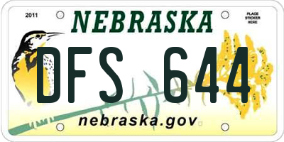 NE license plate DFS644