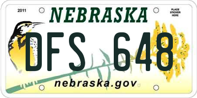 NE license plate DFS648