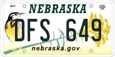 NE license plate DFS649