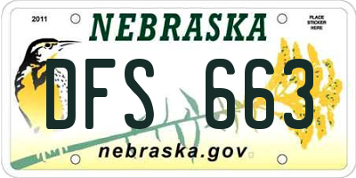 NE license plate DFS663