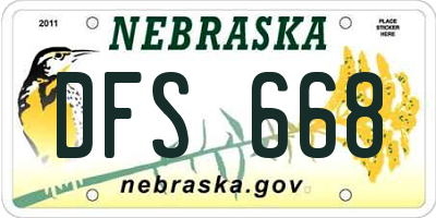 NE license plate DFS668