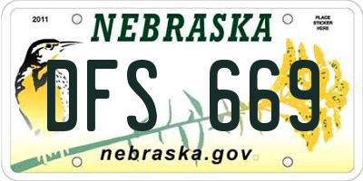 NE license plate DFS669