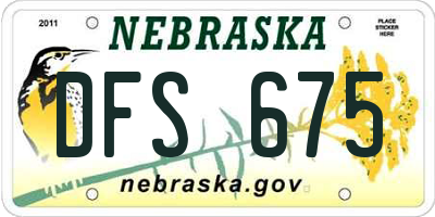 NE license plate DFS675