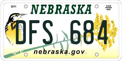 NE license plate DFS684